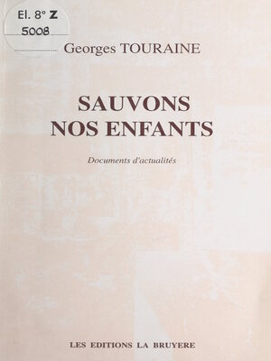 cover image of Sauvons nos enfants